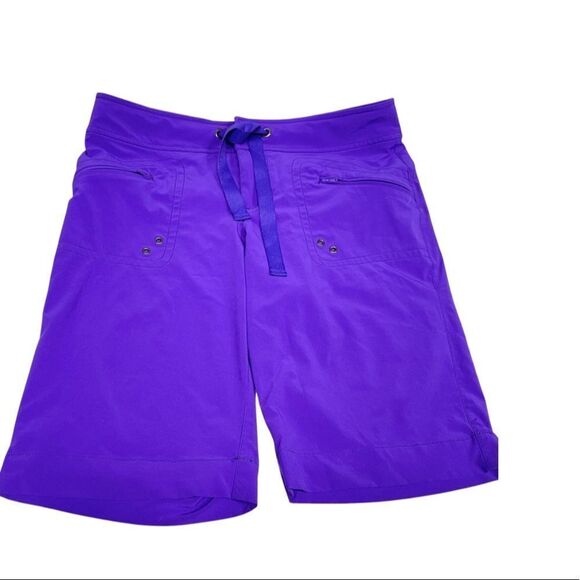Athleta Breeze Bermuda Hiking Purple Shorts Size 4 - Picture 3 of 9